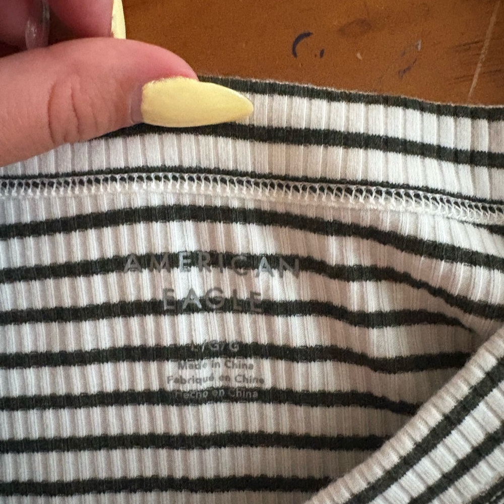 American Eagle Outfitters Striped Tank Top - White and Black